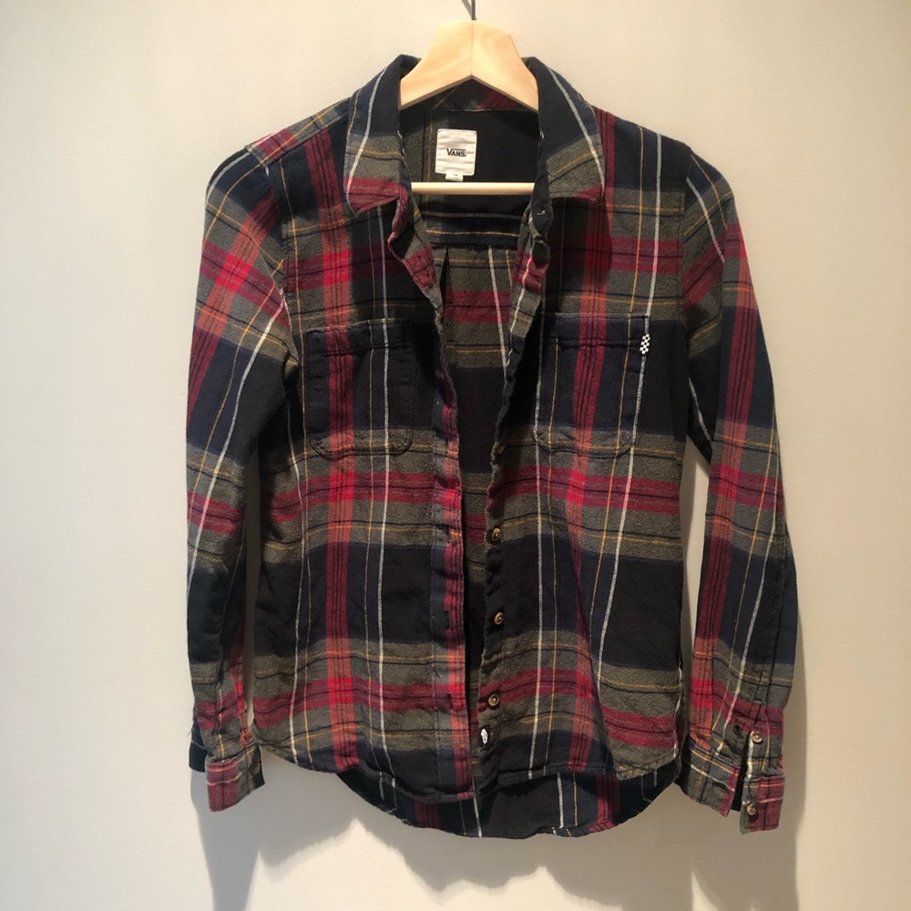 Vans plaid flannel button down shirt